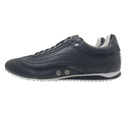 Dolce & Gabbana Swan Sneakers Low Cut Black Leather Logo & — view 3