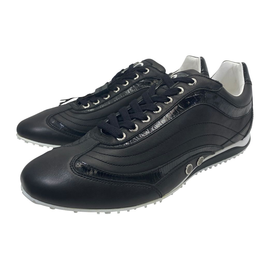 Dolce & Gabbana Swan Sneakers Low Cut Black Leather Logo &