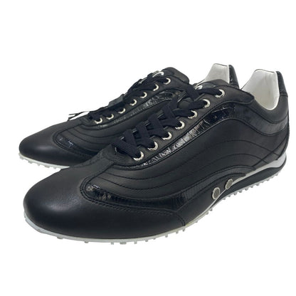 Dolce & Gabbana Swan Sneakers Low Cut Black Leather Logo &