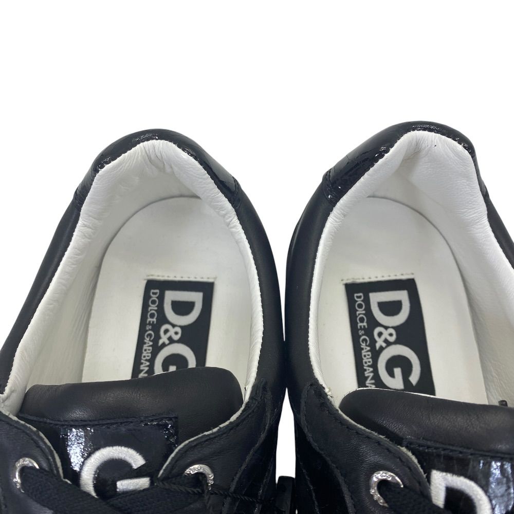 Dolce & Gabbana Swan Sneakers Low Cut Black Leather Logo & — view 7