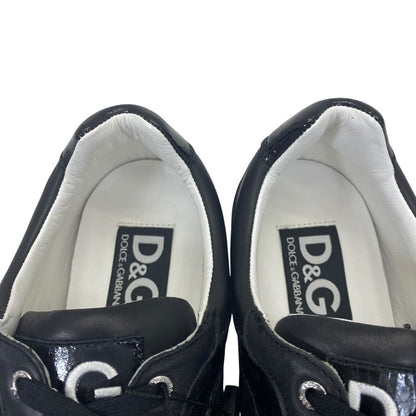 Dolce & Gabbana Swan Sneakers Low Cut Black Leather Logo & — view 7