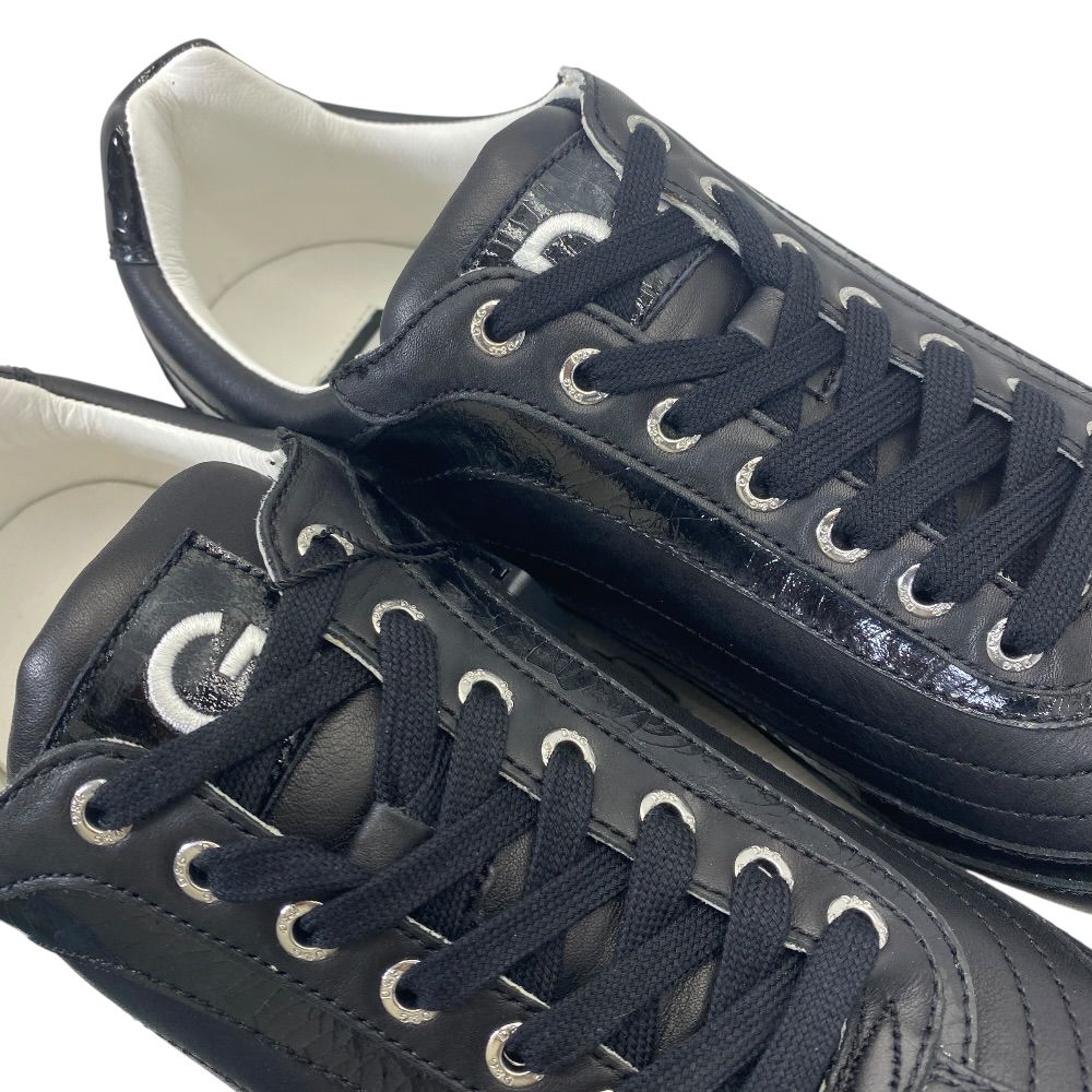 Dolce & Gabbana Swan Sneakers Low Cut Black Leather Logo & — view 6