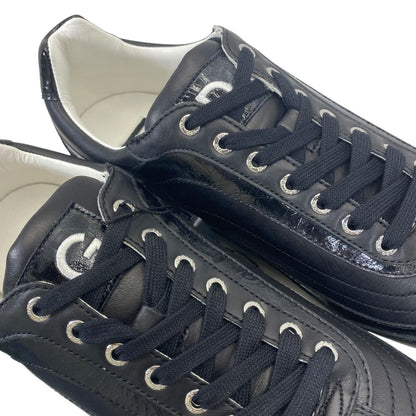 Dolce & Gabbana Swan Sneakers Low Cut Black Leather Logo & — view 6