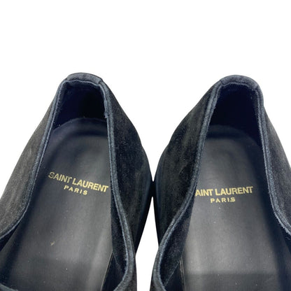 Saint Laurent Teddy Derby Shoes Moccasins Loafers Suede Leather Black — view 8