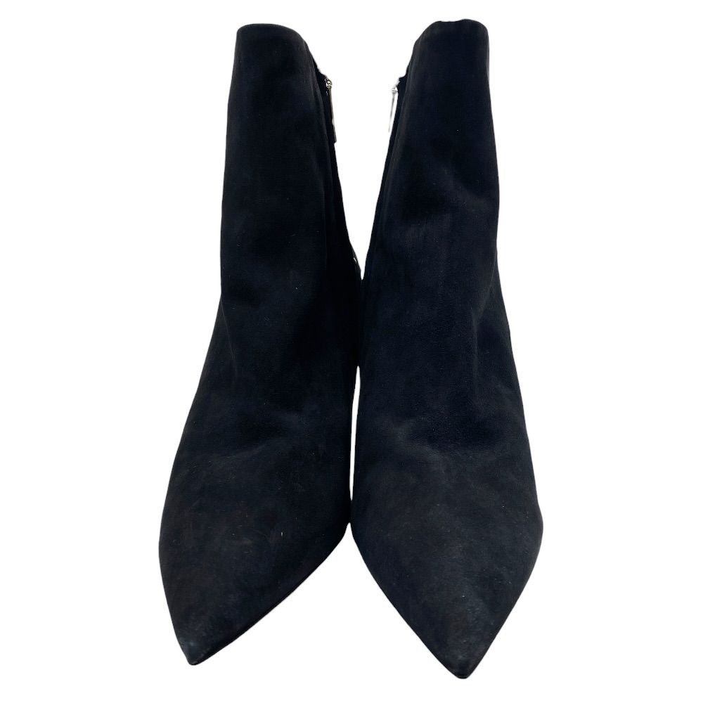 Saint Laurent Short Boots Pointed Toe Studs Suede Black — view 2