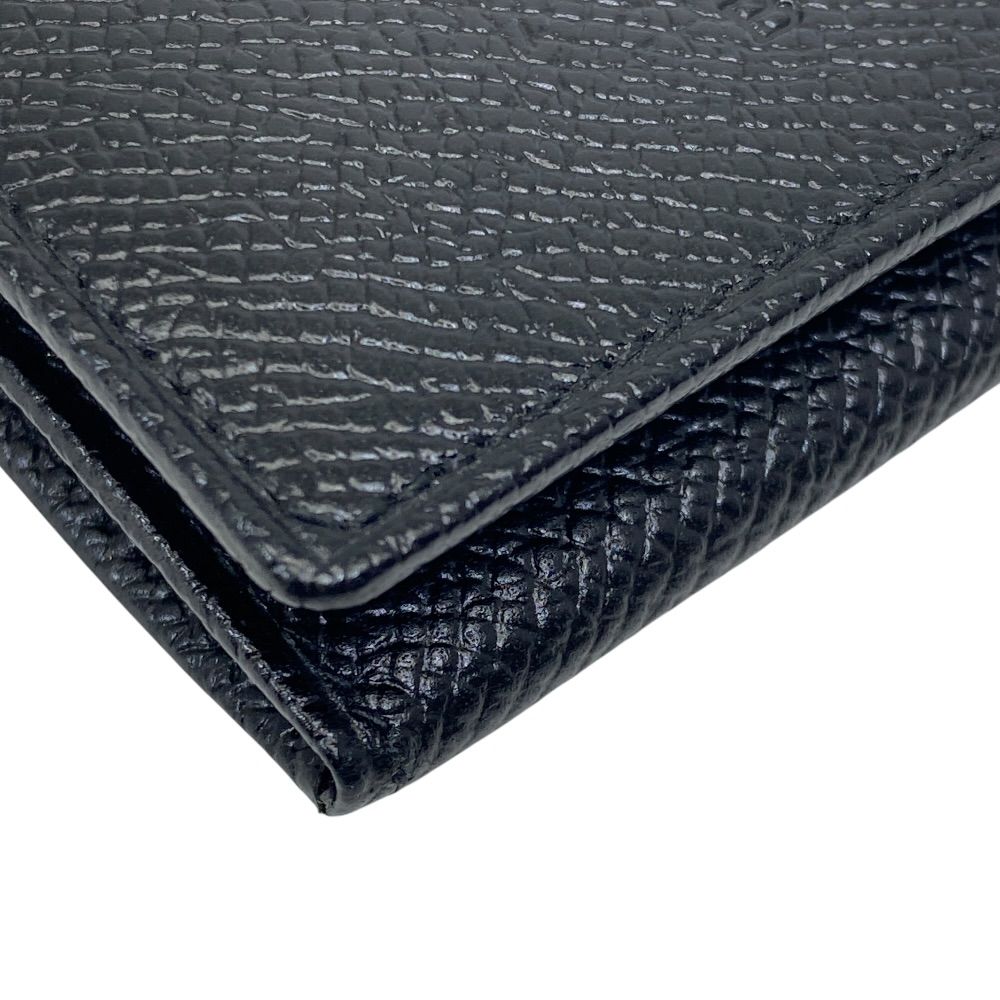 Bvlgari Coin Purse Card Case Logo Gray Leather Black Mini Wallet Daily Compact — view 4