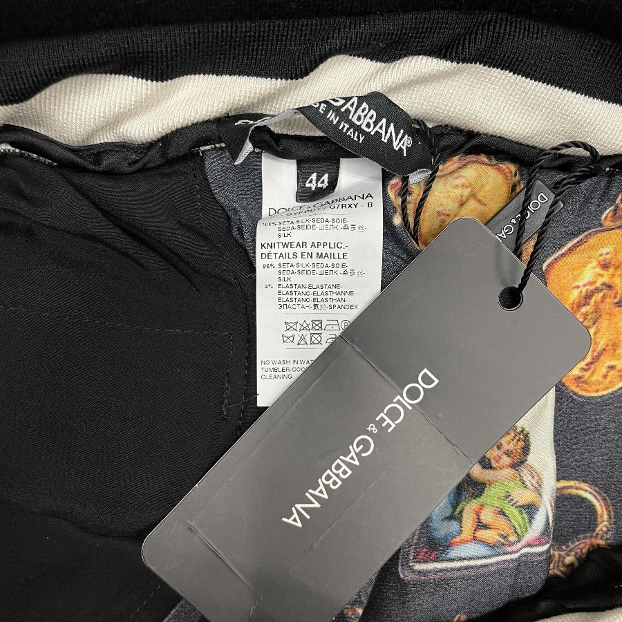 Dolce & Gabbana Jogger Pants Track All Over Pattern Silk Black Gypddt D&G & 44: — view 8