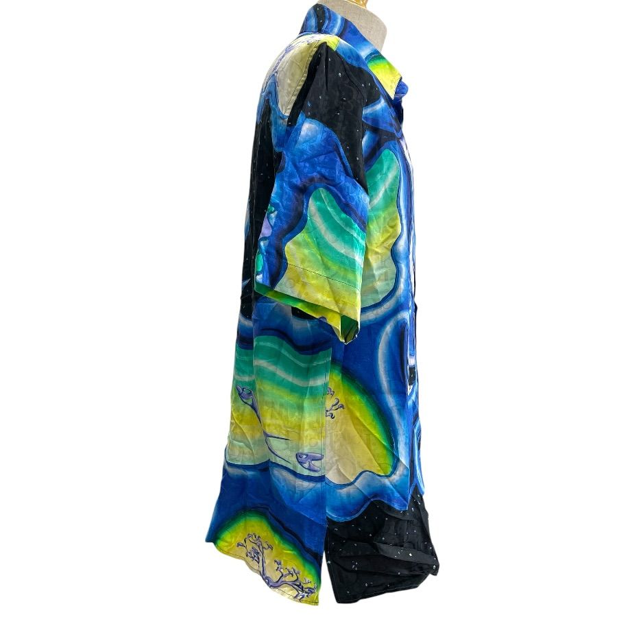 Dior Kenni Shaaf Collaboration Short Sleeve Shirt Top All Over Pattern Silk — view 2