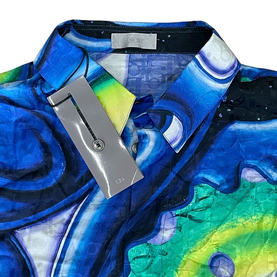 Dior Kenni Shaaf Collaboration Short Sleeve Shirt Top All Over Pattern Silk — view 5