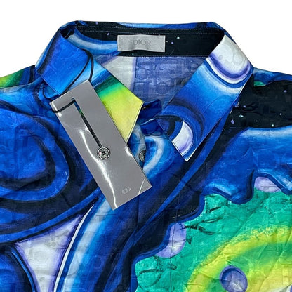 Dior Kenni Shaaf Collaboration Short Sleeve Shirt Top All Over Pattern Silk — view 5