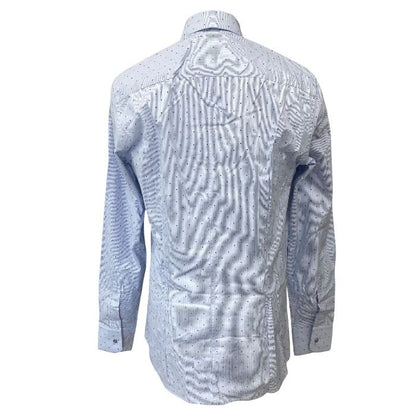 Dolce & Gabbana Martini Shirt Long Sleeve Striped All Over Pattern Blue Red D&G — view 3