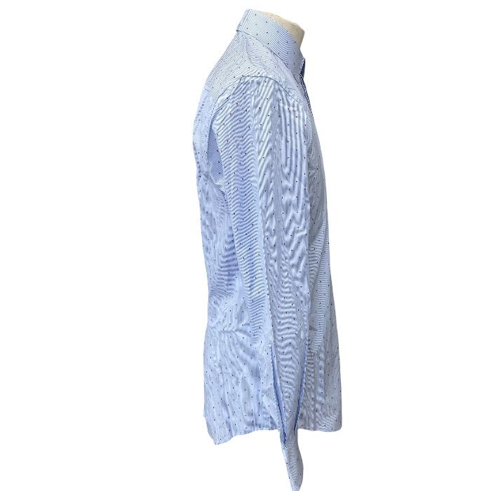 Dolce & Gabbana Martini Shirt Long Sleeve Striped All Over Pattern Blue Red D&G — view 4