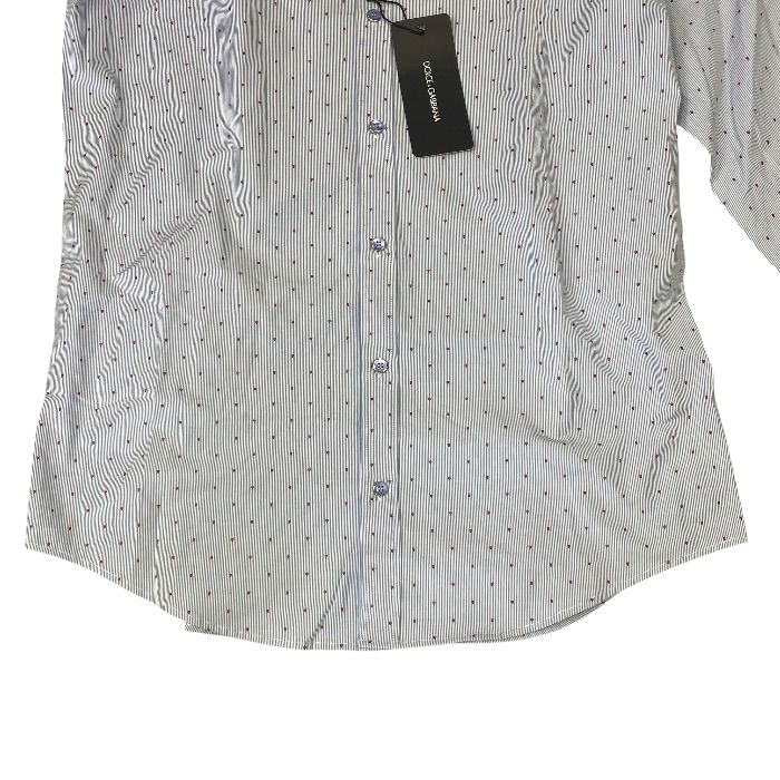 Dolce & Gabbana Martini Shirt Long Sleeve Striped All Over Pattern Blue Red D&G — view 7