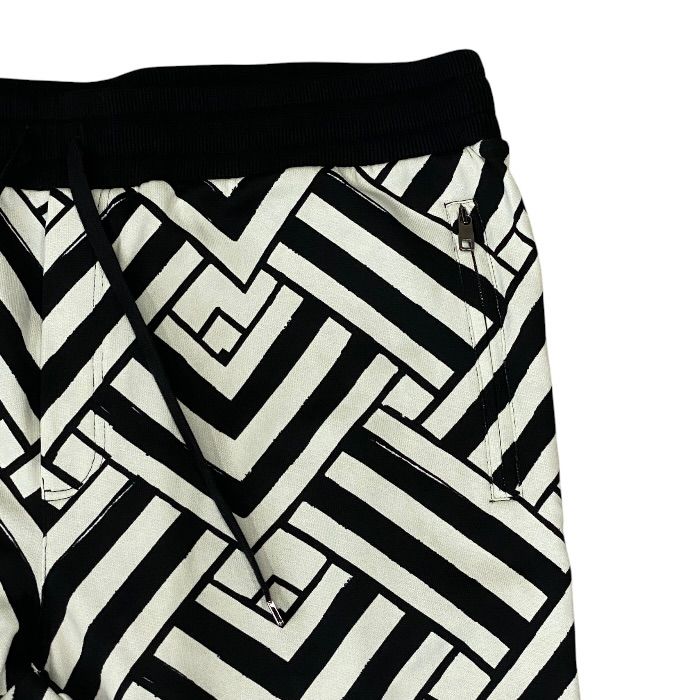 Dolce & Gabbana Jogger Pants Sweatshirt Trousers Geometric Pattern Black Gypddt — view 2