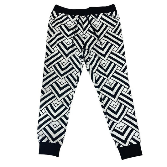 Dolce & Gabbana Jogger Pants Sweatshirt Trousers Geometric Pattern Black Gypddt
