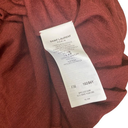 Saint Laurent Drape Mini Dress Shoulder Padded Long Sleeve Cles Wool 36: Mode — view 9