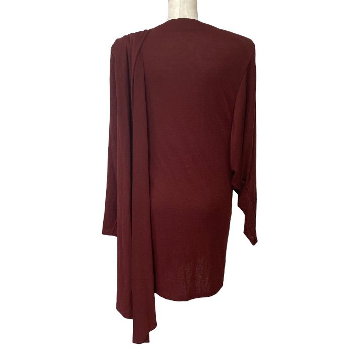 Saint Laurent Drape Mini Dress Shoulder Padded Long Sleeve Cles Wool 36: Mode — view 3