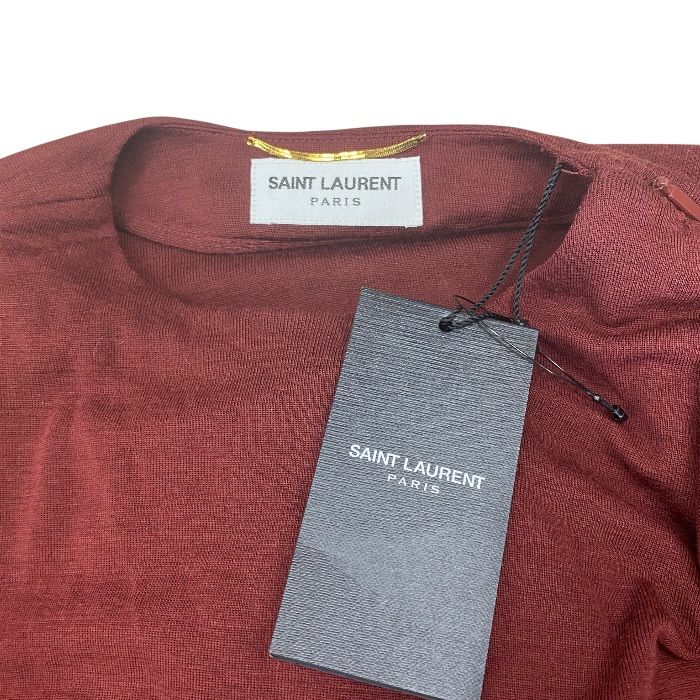 Saint Laurent Drape Mini Dress Shoulder Padded Long Sleeve Cles Wool 36: Mode — view 5