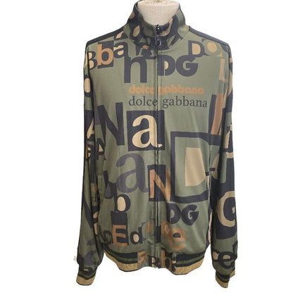 Dolce & Gabbana Zip Up Jacket All Over Logo Camouflage Khaki D&G & 50: Mode