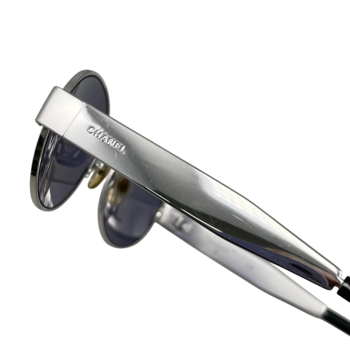 Chanel Sunglasses Vintage Blue Silver Eyewear — view 8