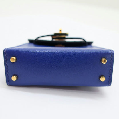 Hermes Heaven Kelly Twill Charm Blue Electric Tadelakt Gold Leather — view 5