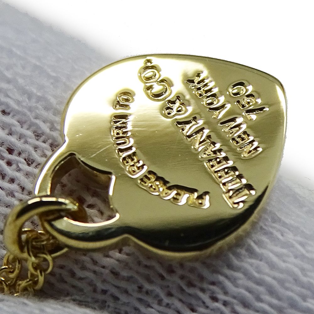 Tiffany & Co Necklace Mini Heart Tag Yellow Gold Polished — view 7