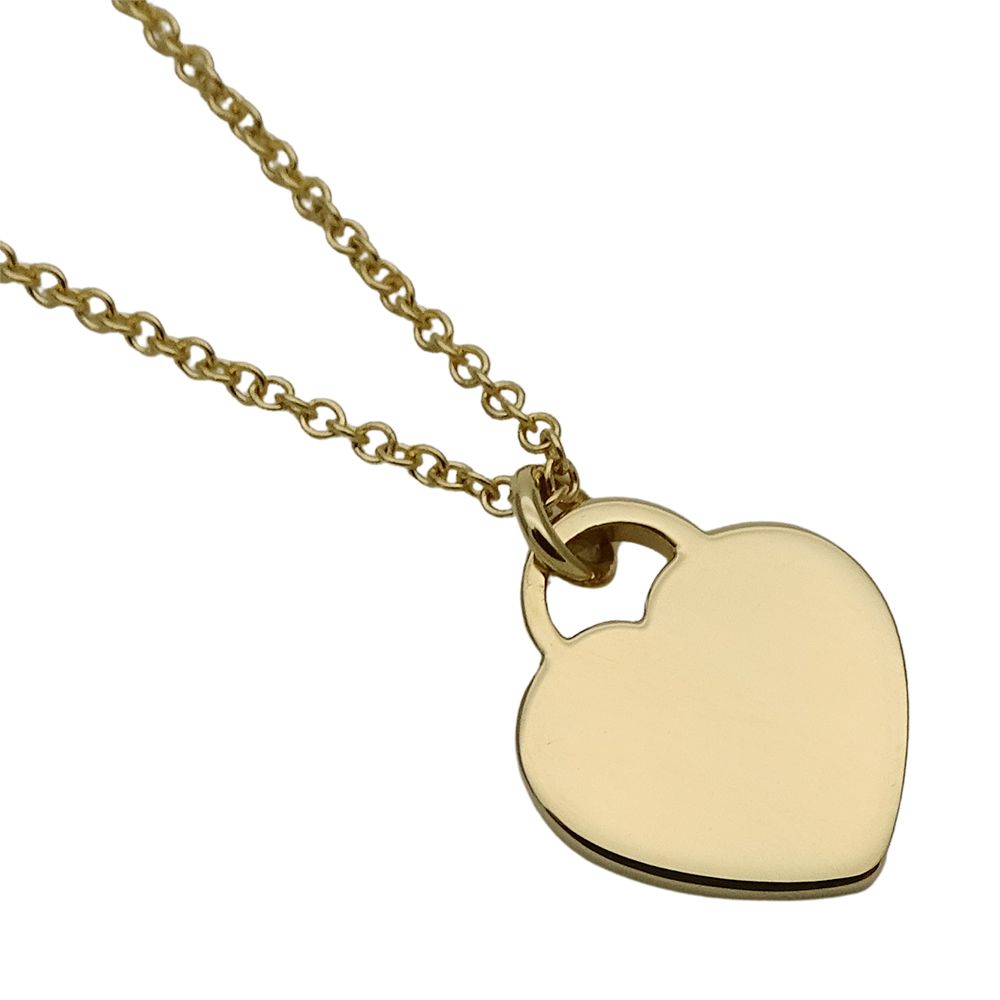 Tiffany & Co Necklace Mini Heart Tag Yellow Gold Polished — view 4