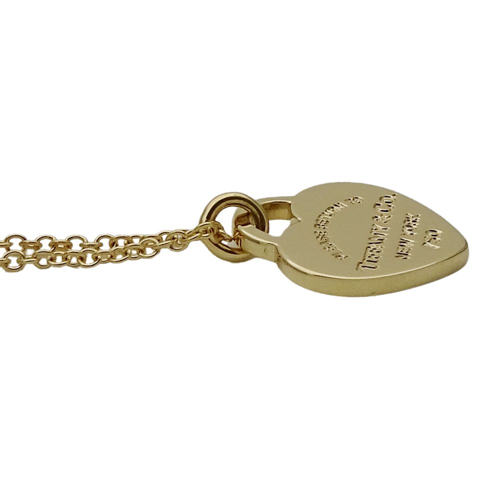 Tiffany & Co Necklace Mini Heart Tag Yellow Gold Polished — view 3