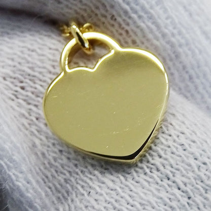 Tiffany & Co Necklace Mini Heart Tag Yellow Gold Polished — view 8