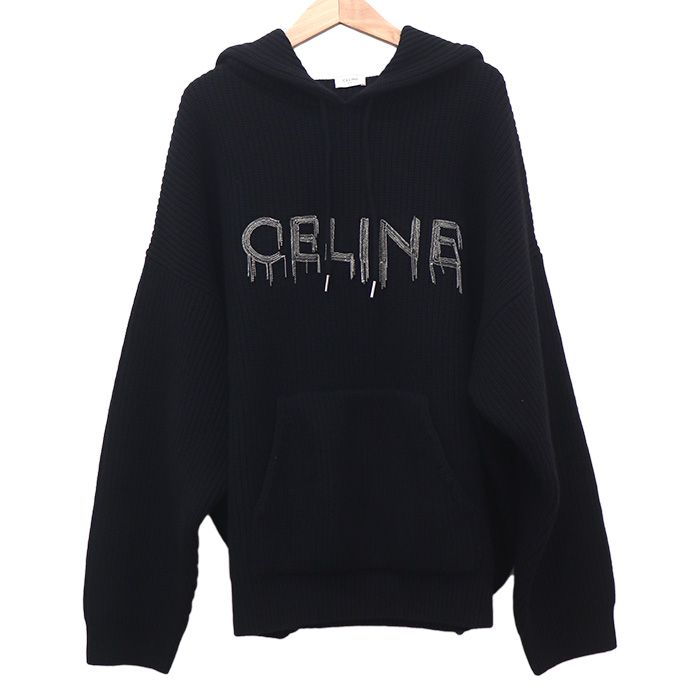 Celine Chain Hooded Sweater Black