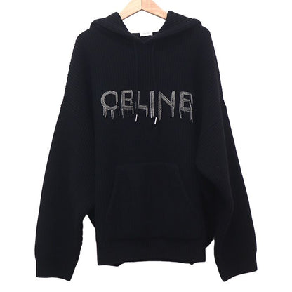 Celine Chain Hooded Sweater Black