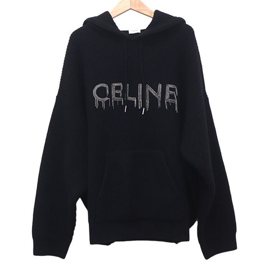 Celine Chain Hooded Sweater Black