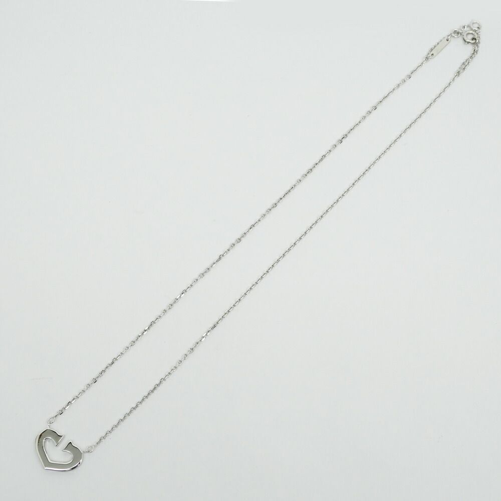 Cartier C Heart Necklace 18k WG 750 Regular Box Small Items Polished Finished — view 2