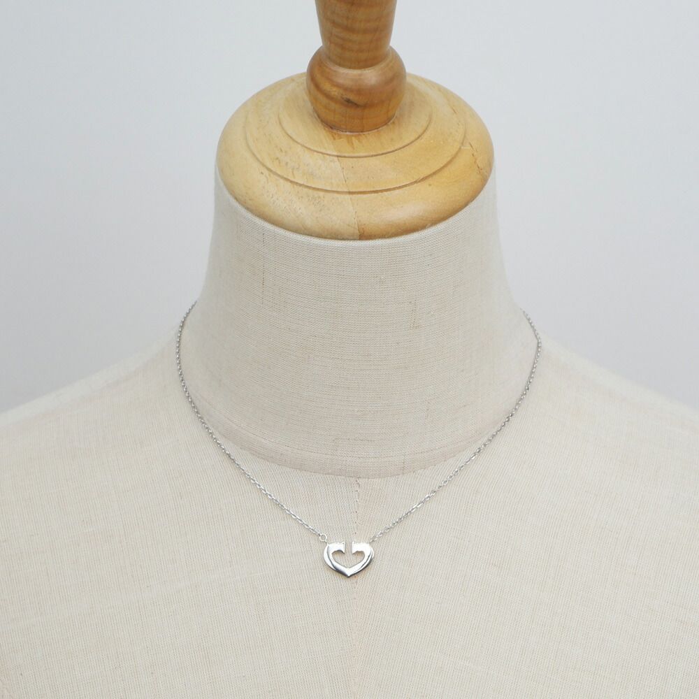 Cartier C Heart Necklace 18k WG 750 Regular Box Small Items Polished Finished — view 7