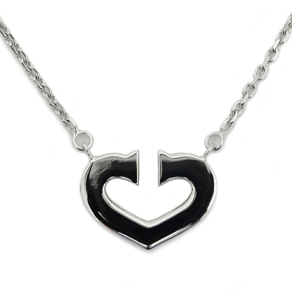 Cartier C Heart Necklace 18k WG 750 Regular Box Small Items Polished Finished