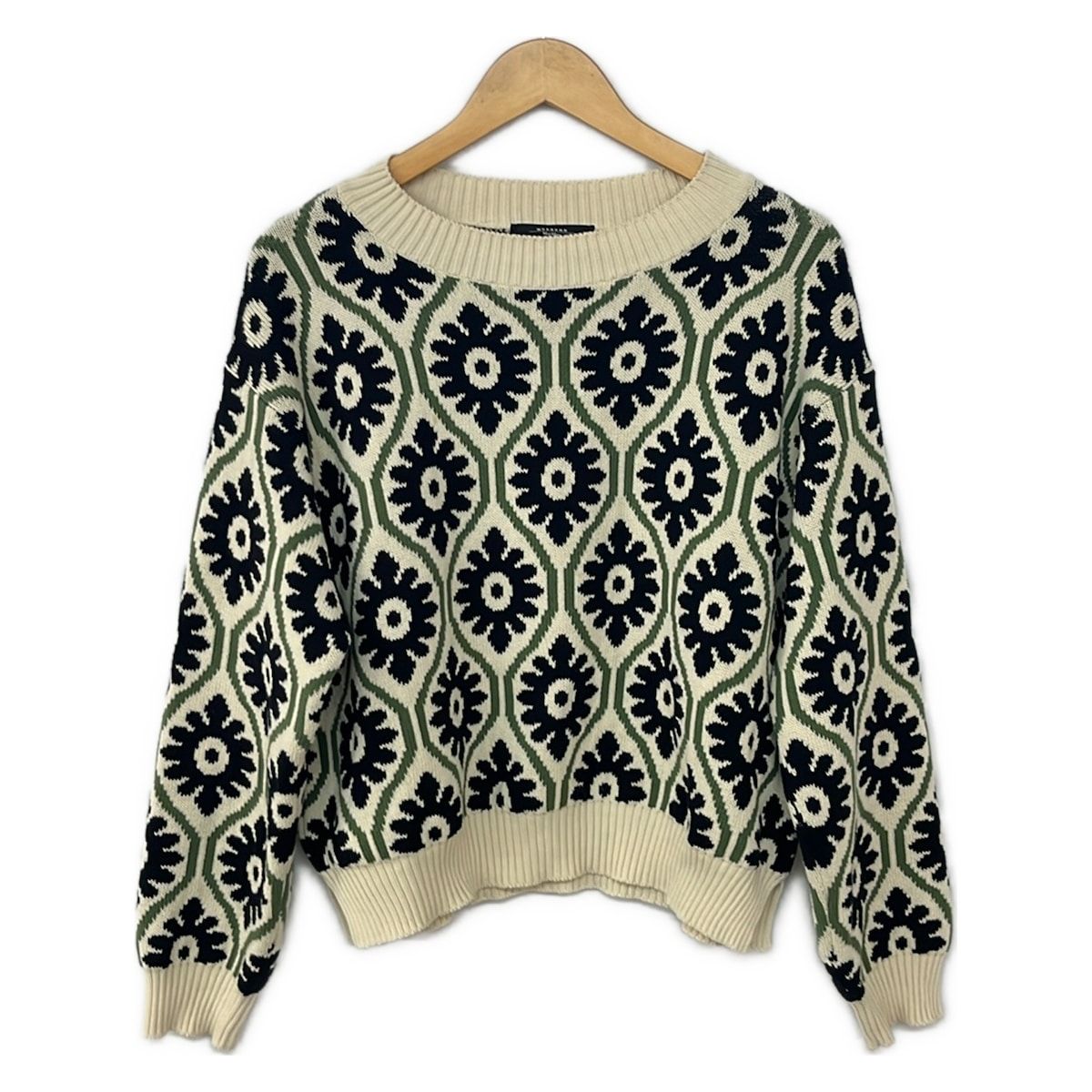 Max Maraweekend Long Sleeve Sweater L Ivory Black Khaki