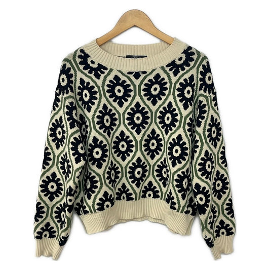 Max Maraweekend Long Sleeve Sweater L Ivory Black Khaki