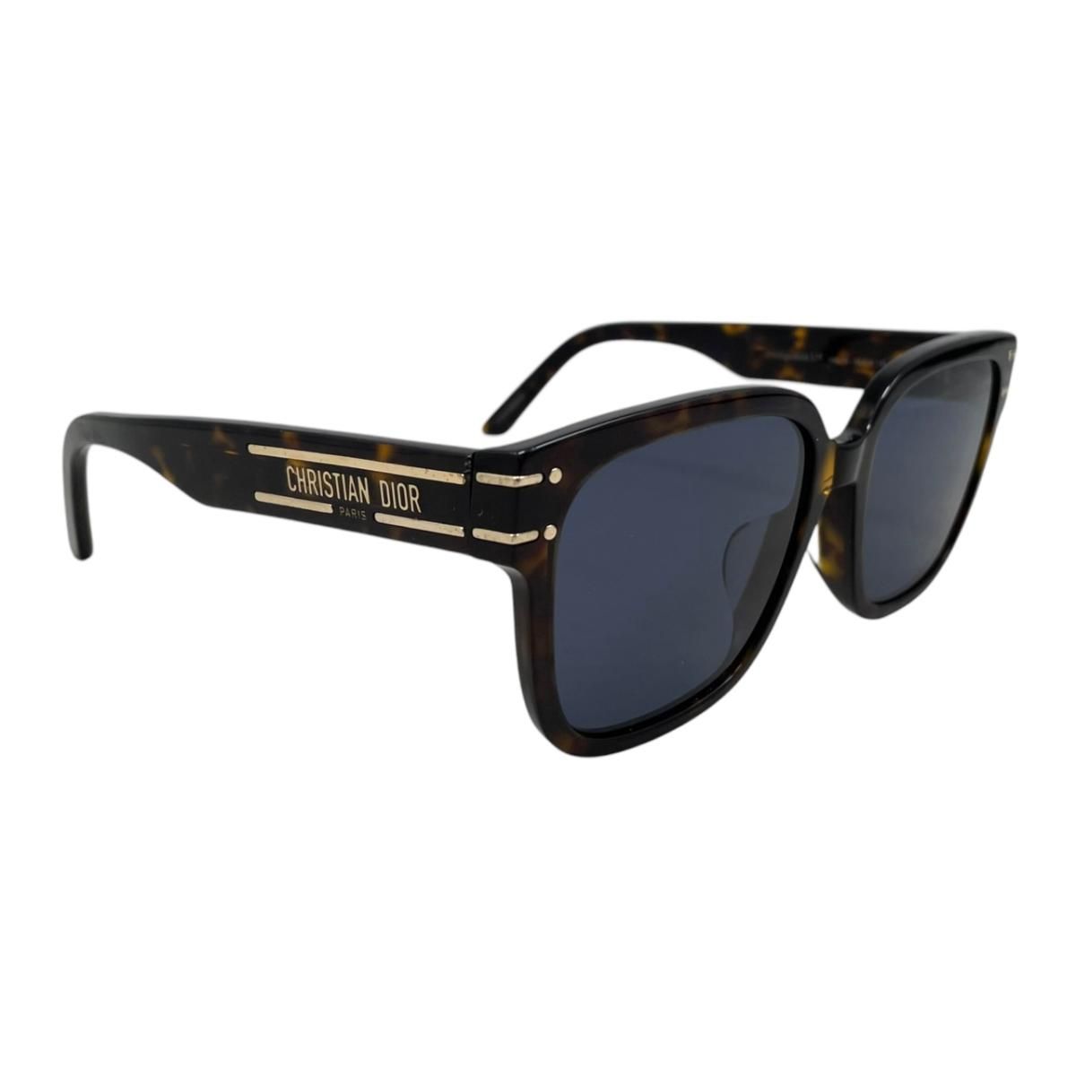 Dior Sunglasses Signature Square Tortoiseshell Logo Brown Blue Eyewear — view 2