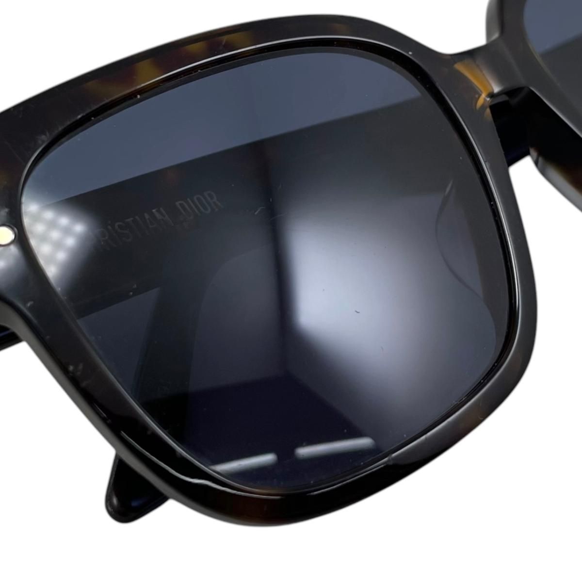 Dior Sunglasses Signature Square Tortoiseshell Logo Brown Blue Eyewear — view 5