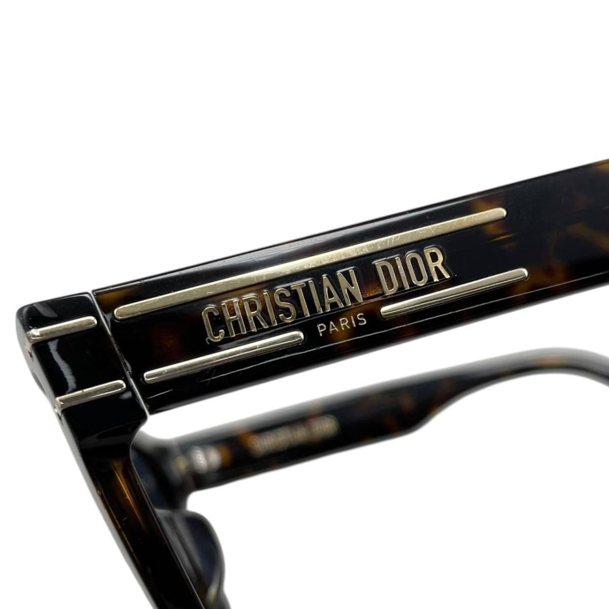 Dior Sunglasses Signature Square Tortoiseshell Logo Brown Blue Eyewear — view 7