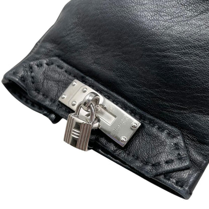 Hermes Gloves Kelly Cadena 7 Sizes Leather Black Silver — view 5