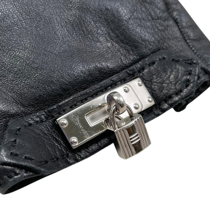 Hermes Gloves Kelly Cadena 7 Sizes Leather Black Silver — view 9