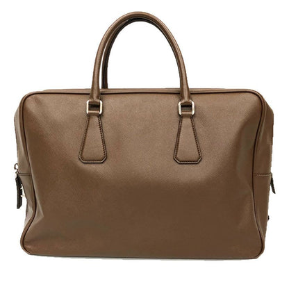 Prada Leather Briefcase Business Brown