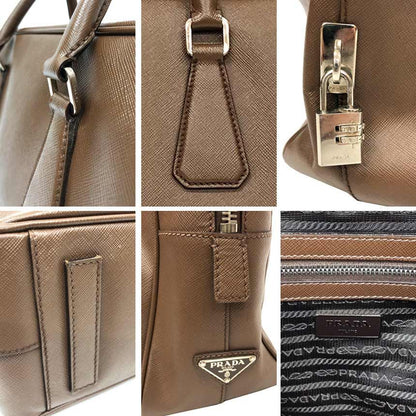 Prada Leather Briefcase Business Brown — view 3