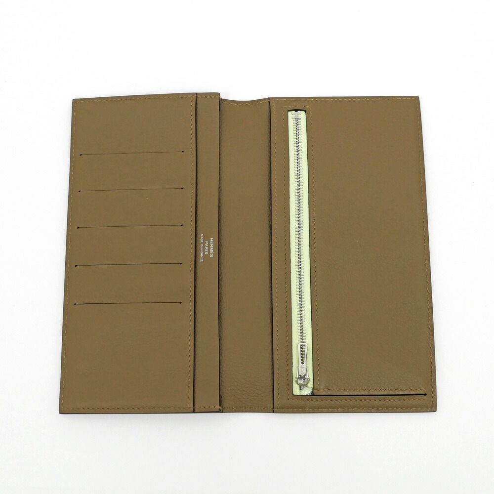 Hermes Citizen Twill Long Brown Silver Wallet Bifold — view 5