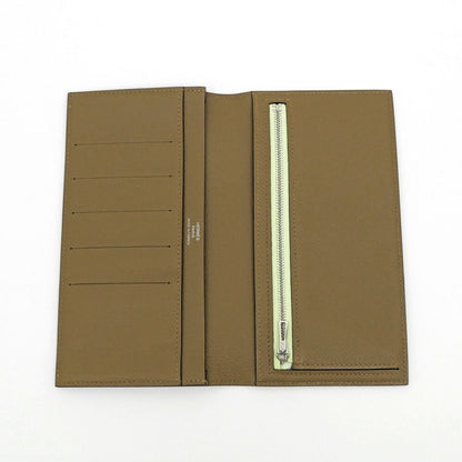 Hermes Citizen Twill Long Brown Silver Wallet Bifold — view 5