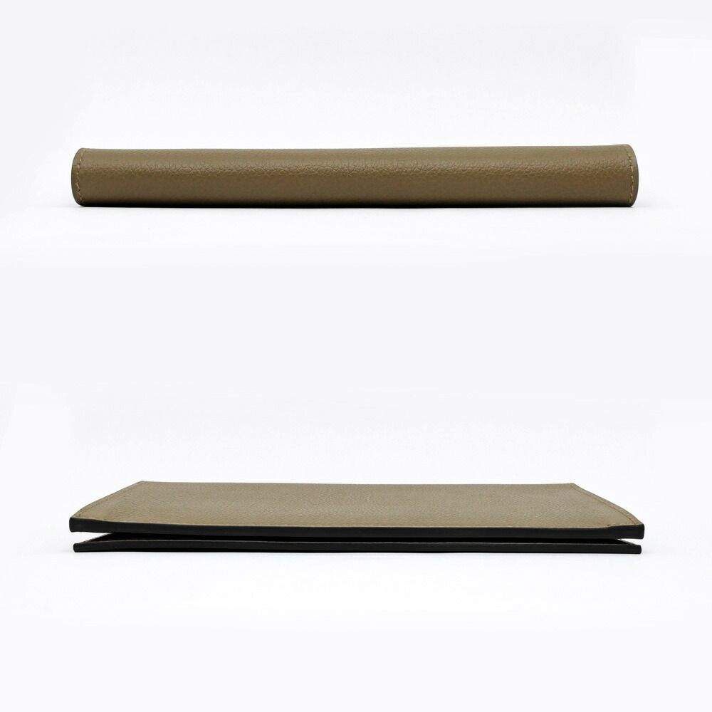 Hermes Citizen Twill Long Brown Silver Wallet Bifold — view 4