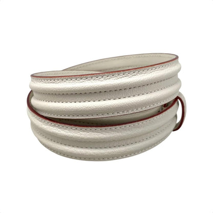Louis Vuitton Belt Ceinture Pandora Leather Logo Buckle White Beige Gold — view 2