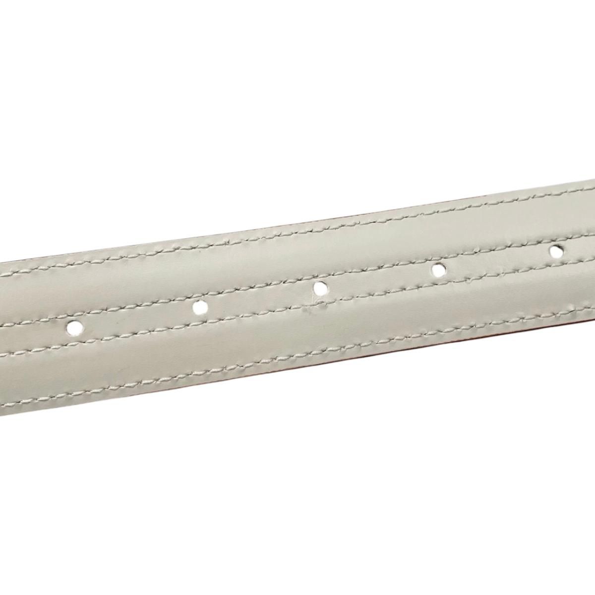Louis Vuitton Belt Ceinture Pandora Leather Logo Buckle White Beige Gold — view 7