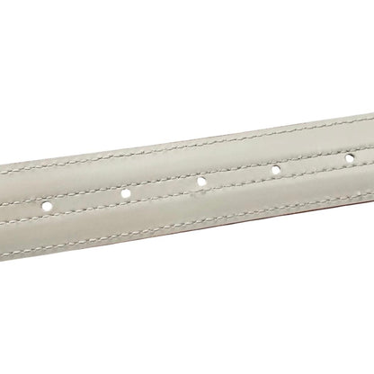 Louis Vuitton Belt Ceinture Pandora Leather Logo Buckle White Beige Gold — view 7